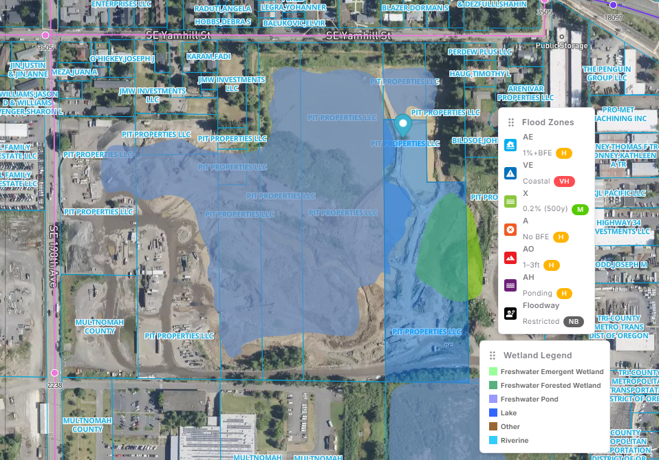 Multnomah County, Oregon geospatial risk view